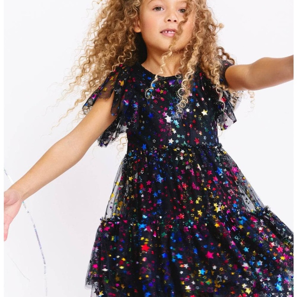 NWT Lola + The Boys Shining Rainbow Star Tulle Dress Size 10